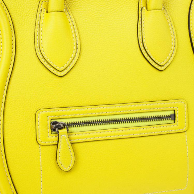 Pre Owned Celine Yellow Citron Mini Luggage Bag