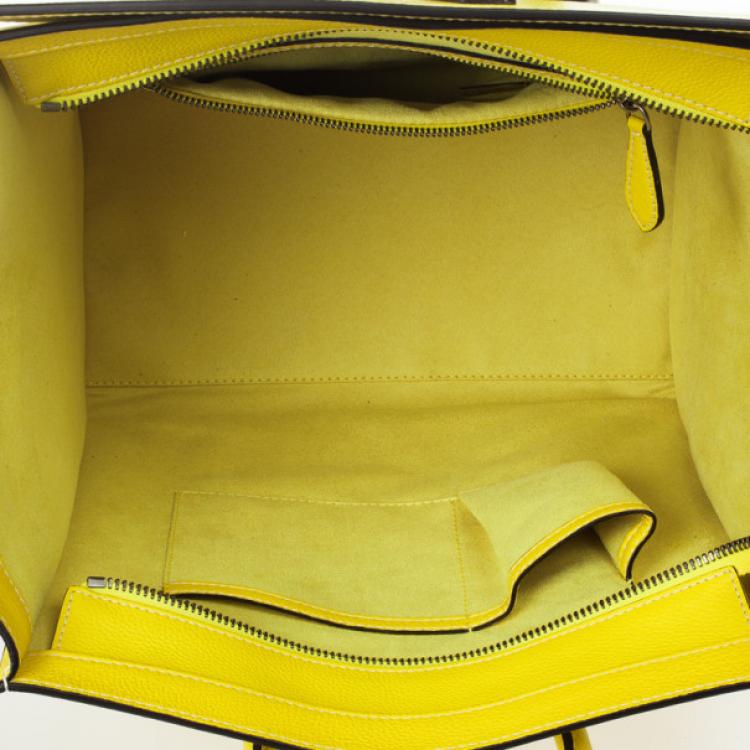 Pre Owned Celine Yellow Citron Mini Luggage Bag