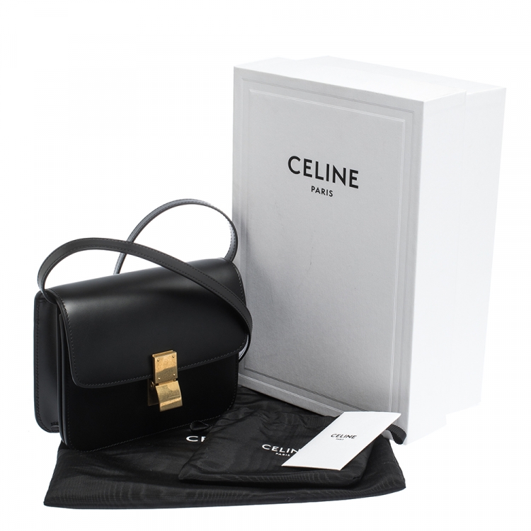 Pre Owned Celine Black Leather Small Classic Box Flap Bag