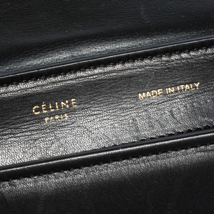 Pre Owned Celine Blue/Black Python and  Leather Medium Trapeze Bag