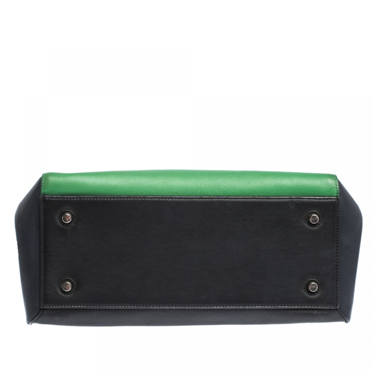 Pre Owned Celine Tri Color Leather Medium Edge Bag