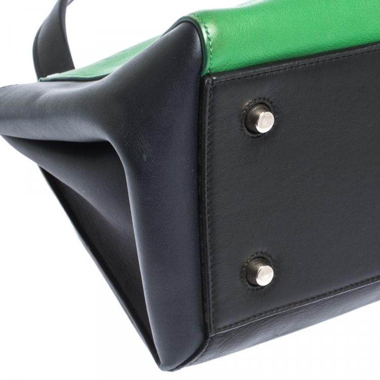 Pre Owned Celine Tri Color Leather Medium Edge Bag