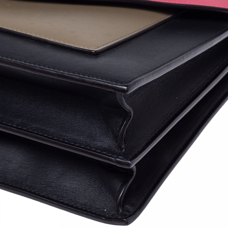 Pre Owned Celine Multicolor Leather Pocket Envelope Shoulder Bag