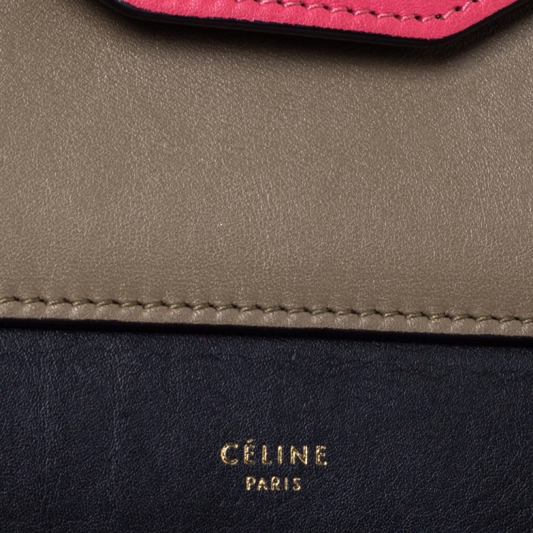 Pre Owned Celine Multicolor Leather Pocket Envelope Shoulder Bag