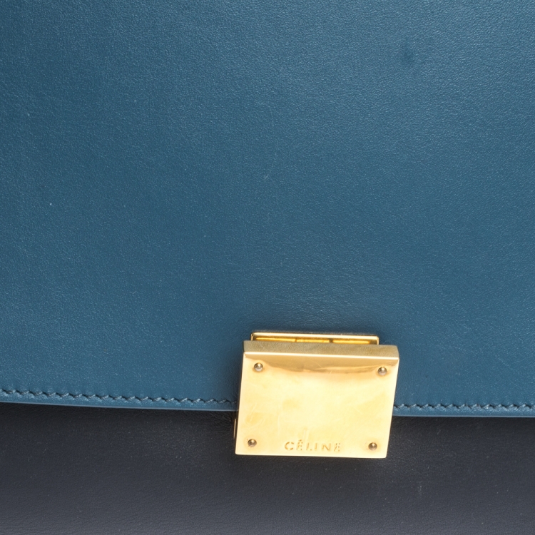 Pre Owned Celine Tri Color Leather Medium Trapeze Bag