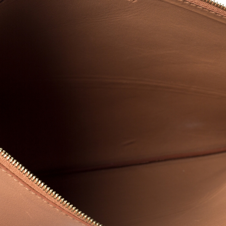 Pre Owned Celine Tan/Black Leather Solo Clutch Pouch