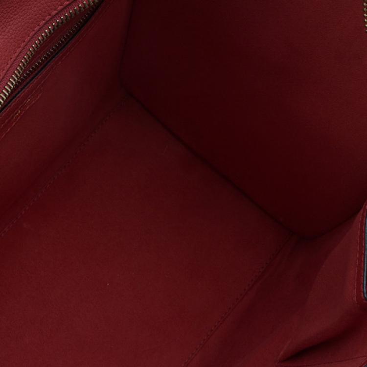 Pre Owned Celine Red  Pomelo Leather Mini Luggage Tote