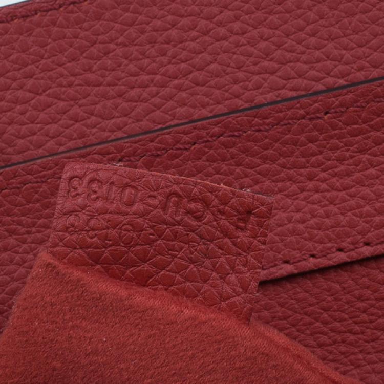 Pre Owned Celine Red  Pomelo Leather Mini Luggage Tote