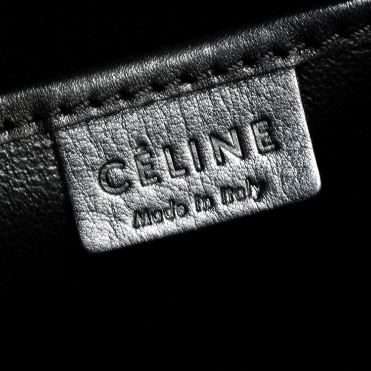 Pre Owned Celine Tri Color Leather and Suede Nano Luggage Tote
