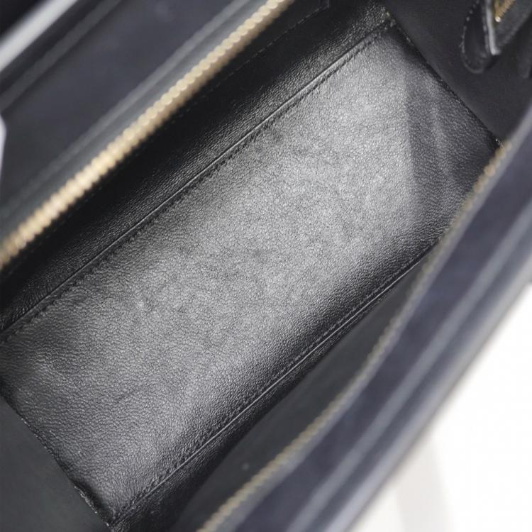 Pre Owned Celine Tri-Color Leather Nano Luggage Tote Bag