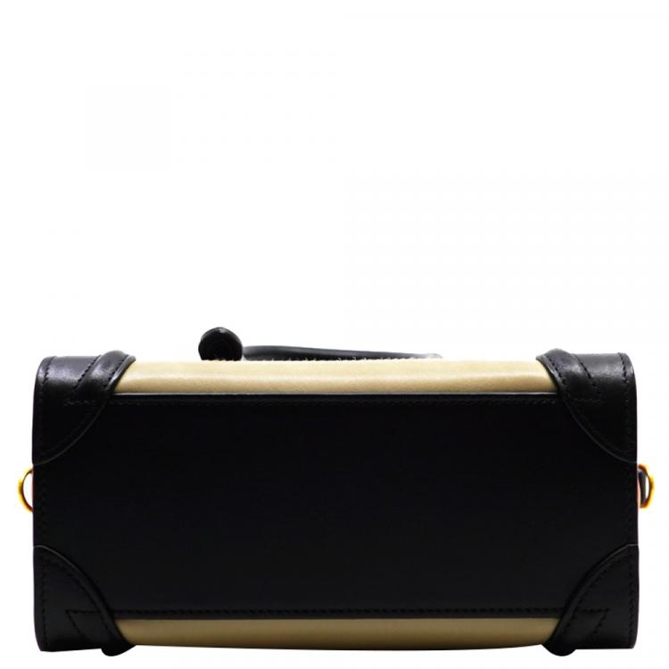 Pre Owned Celine Tri-Color Leather Nano Luggage Tote Bag