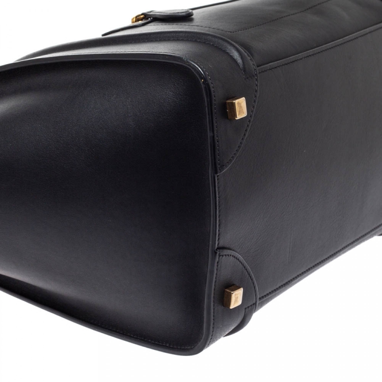 Pre Owned Celine Black Leather Mini Luggage Tote