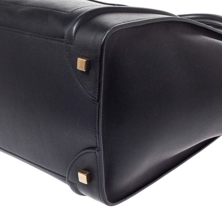 Pre Owned Celine Black Leather Mini Luggage Tote