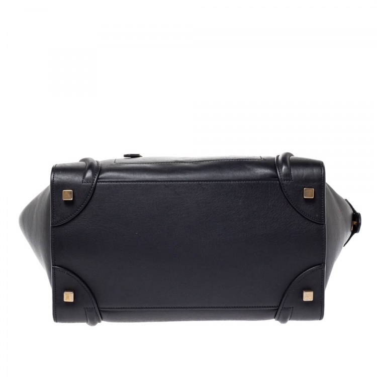 Pre Owned Celine Black Leather Mini Luggage Tote