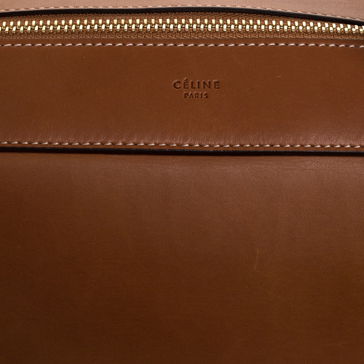 Pre Owned Celine Tan Leather Small Ring Satchel
