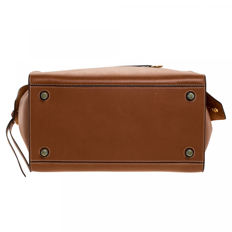 Pre Owned Celine Tan Leather Small Ring Satchel