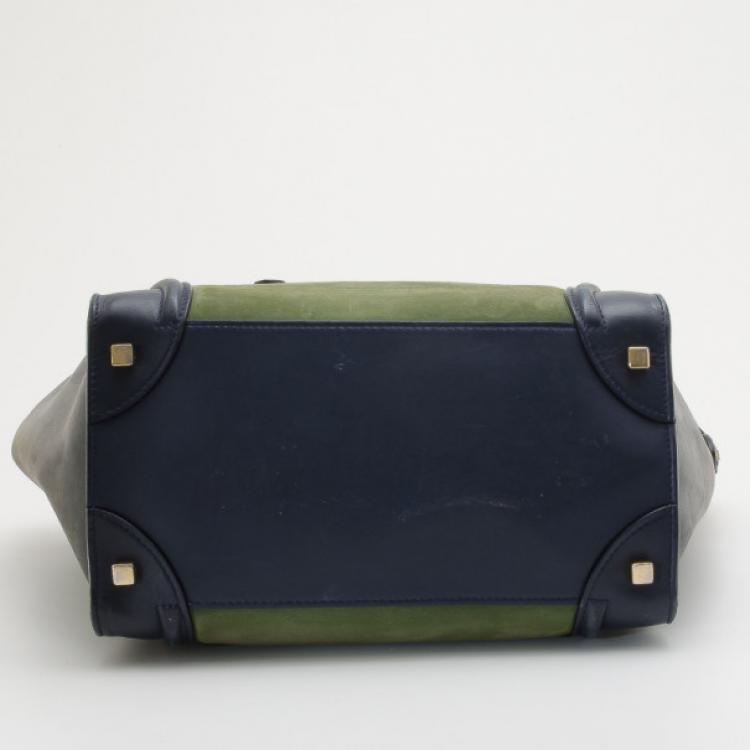 Pre Owned Celine Suede Tricolor Mini Luggage Bag 