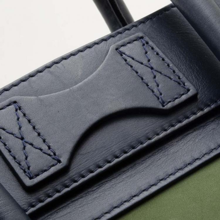 Pre Owned Celine Suede Tricolor Mini Luggage Bag 