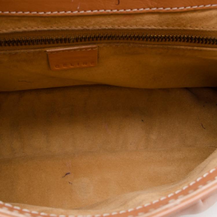 Pre Owned Celine Tan Leather Shoulder Bag