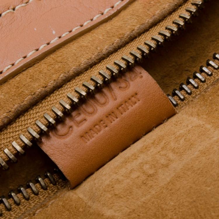 Pre Owned Celine Tan Leather Shoulder Bag