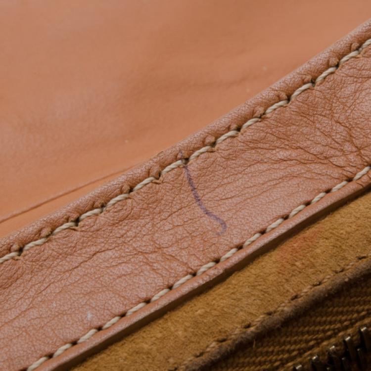 Pre Owned Celine Tan Leather Shoulder Bag