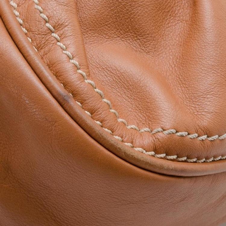 Pre Owned Celine Tan Leather Shoulder Bag