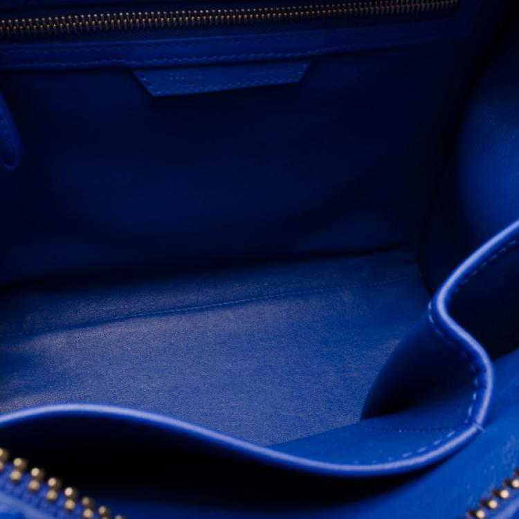 Pre Owned Celine Electric Blue Mini Luggage Tote