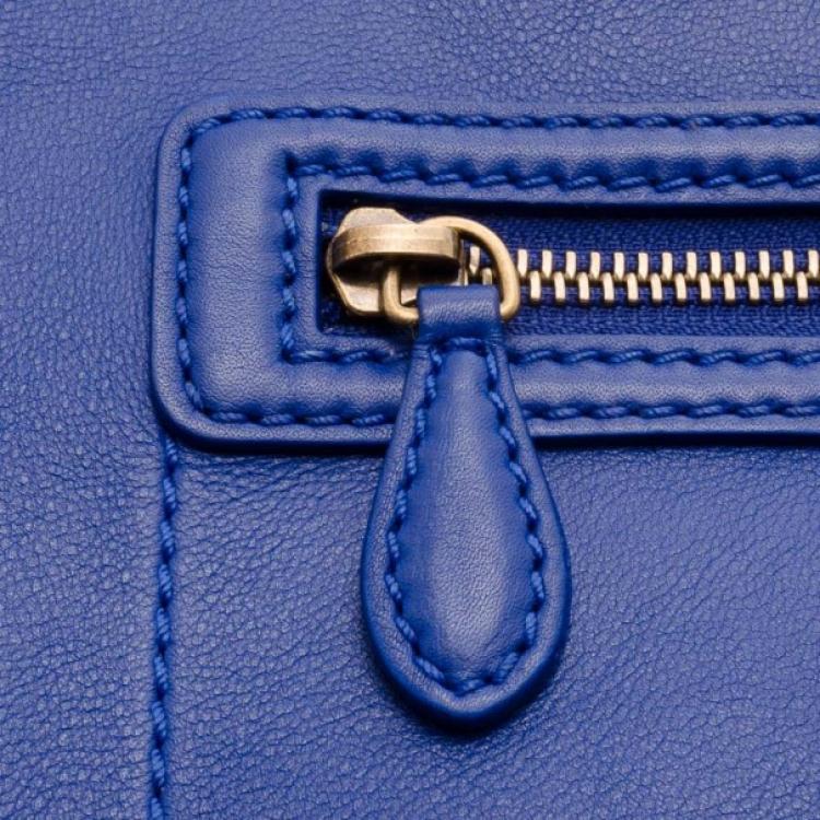 Pre Owned Celine Electric Blue Mini Luggage Tote