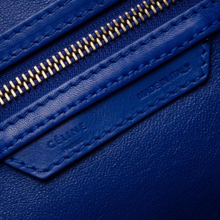 Pre Owned Celine Electric Blue Mini Luggage Tote