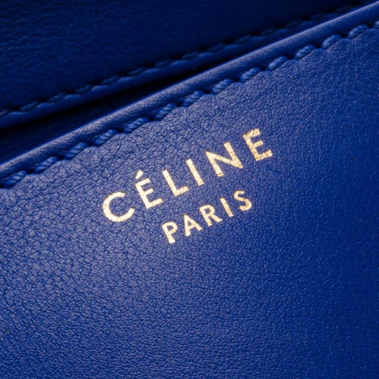 Pre Owned Celine Electric Blue Mini Luggage Tote