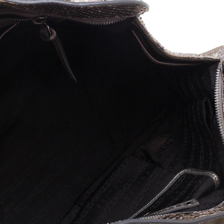 Pre Owned Celine Metallic Silver Leather Medium Bittersweet Hobo