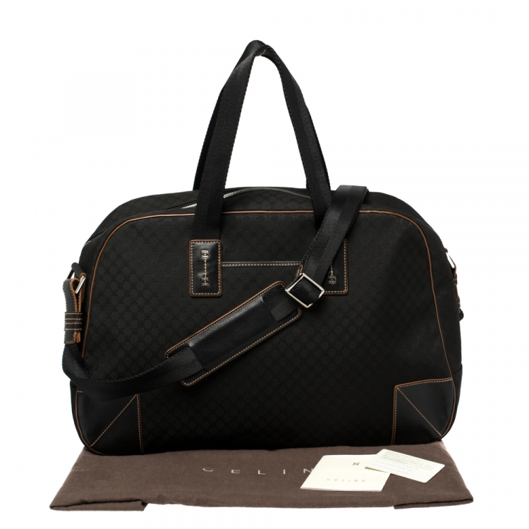 Pre Owned Celine Black Macadam Nylon and Leather Travel Bag