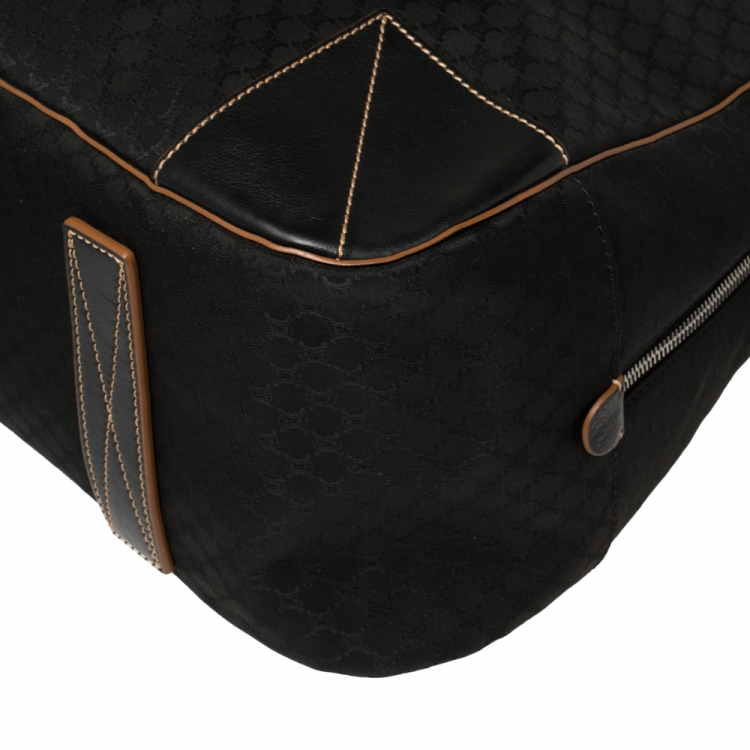 Pre Owned Celine Black Macadam Nylon and Leather Travel Bag