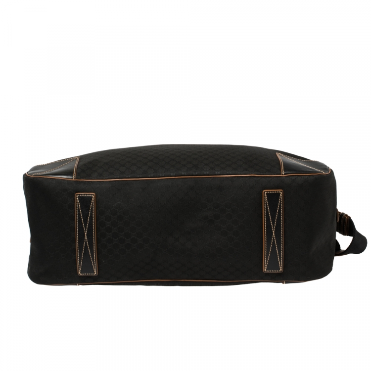 Pre Owned Celine Black Macadam Nylon and Leather Travel Bag
