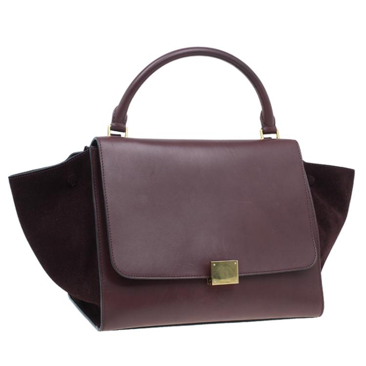 Pre Owned Celine Brown Leather Medium Trapeze Bag