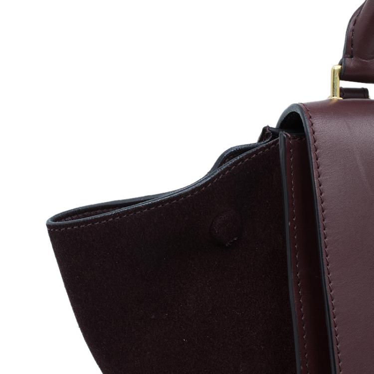 Pre Owned Celine Brown Leather Medium Trapeze Bag