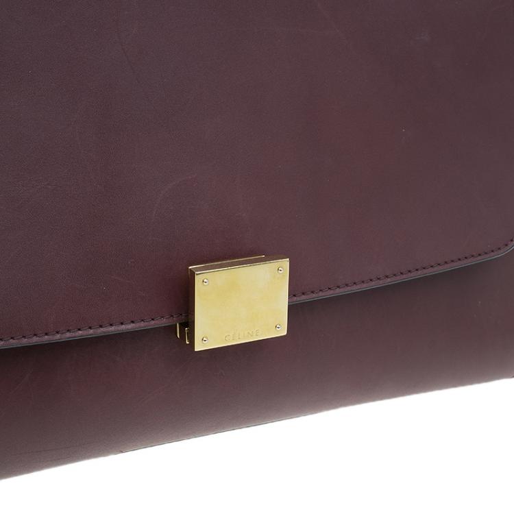 Pre Owned Celine Brown Leather Medium Trapeze Bag