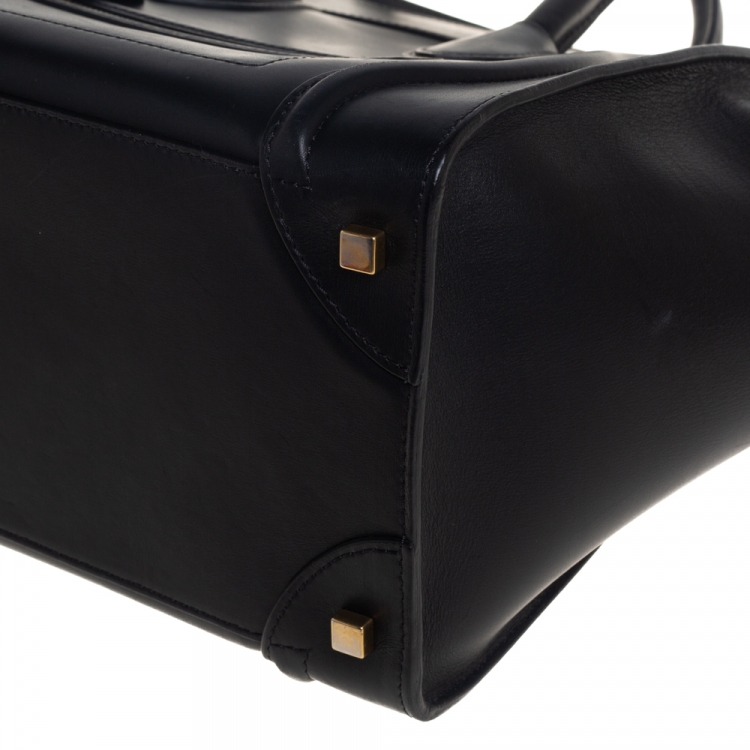 Pre Owned Celine Black Leather Mini Luggage Tote