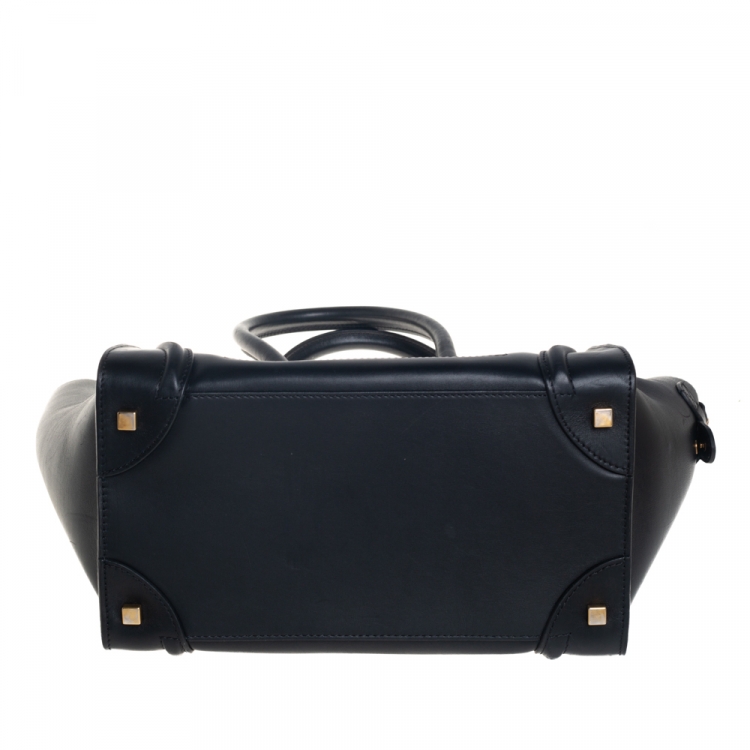 Pre Owned Celine Black Leather Mini Luggage Tote