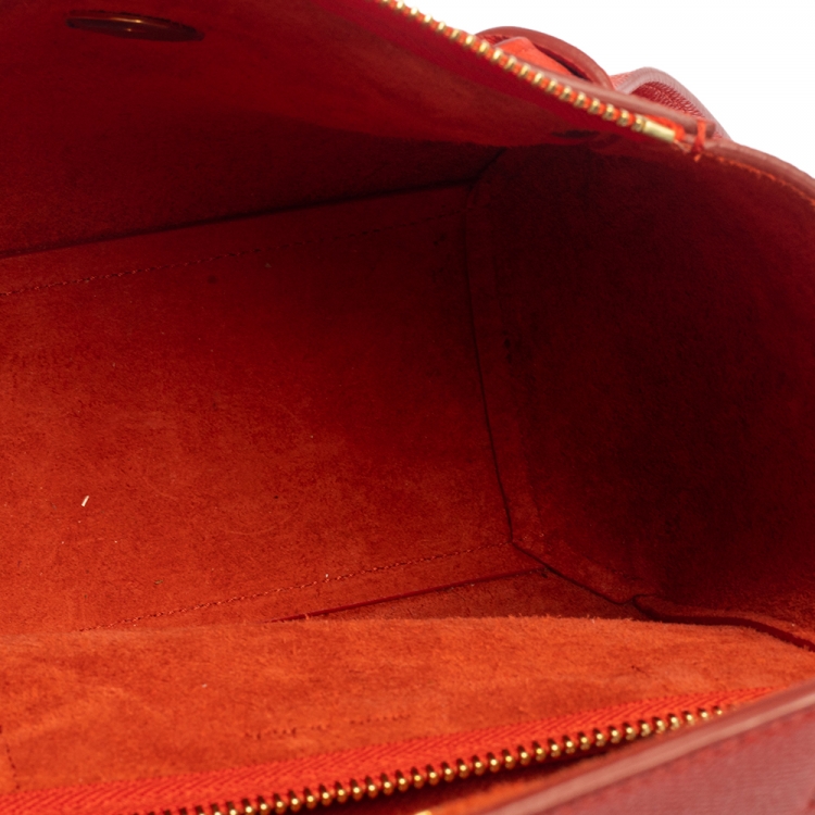 Pre Owned Celine Red Leather Nano Belt Top Handle Bag