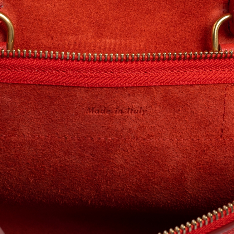 Pre Owned Celine Red Leather Nano Belt Top Handle Bag