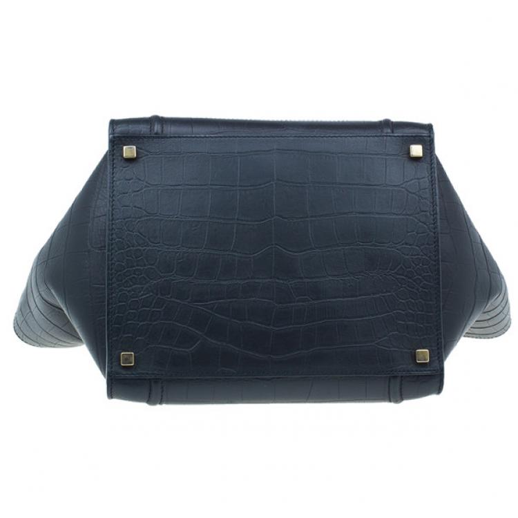 Celine Black Croc Embossed Phantom Bag Celine The Luxury Closet