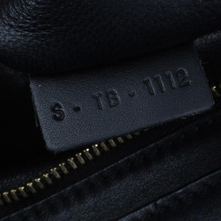 Pre Owned Celine Black Leather Embossed Crocodile Large Trapeze