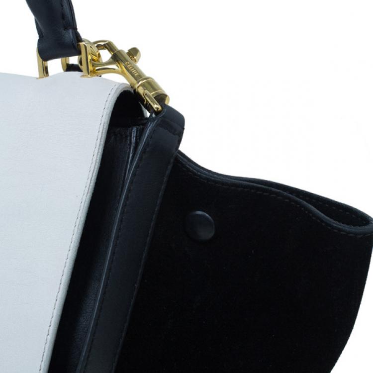 Pre Owned Celine Two Tone Leather Trapeze Bag
