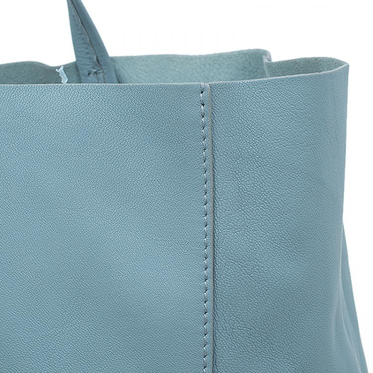 Pre Owned Celine Grey/Burgundy Bicolor Leather Horizontal Cabas Tote