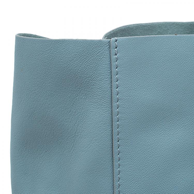 Pre Owned Celine Grey/Burgundy Bicolor Leather Horizontal Cabas Tote