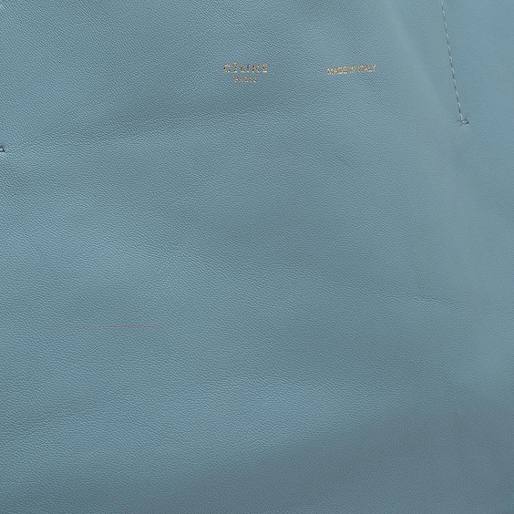 Pre Owned Celine Grey/Burgundy Bicolor Leather Horizontal Cabas Tote