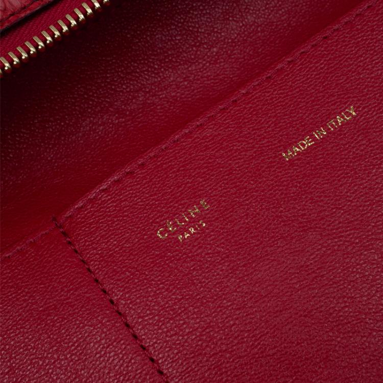Pre Owned Celine Red Python and Suede Medium Trapeze Bag