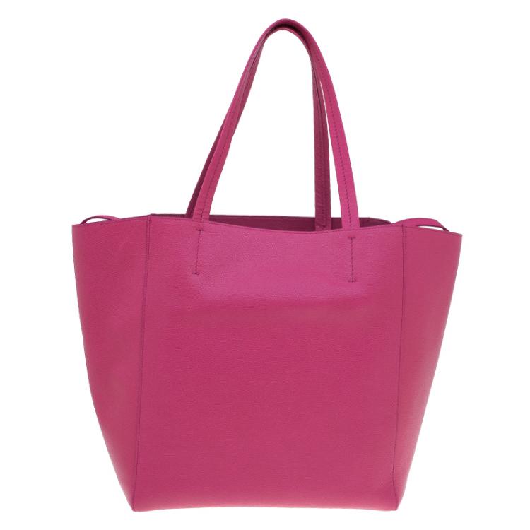 Pre Owned Celine Pink Leather Small Horizontal Phantom Cabas Tote
