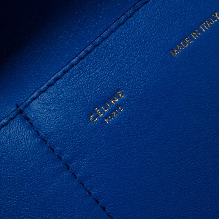 Pre Owned Celine Blue Python/Suede Medium Trapeze Bag